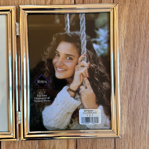 Fetco Home Decor Silver Plate 5” X 7” Triple Picture Frame NIB 3 Photo - Picture 3 of 7
